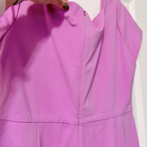 NORDSTROM Cap Sleeve MIDI Empire Waist Sheath Square Neck PINK PEONY SZ 12 NEW! - Picture 6 of 15